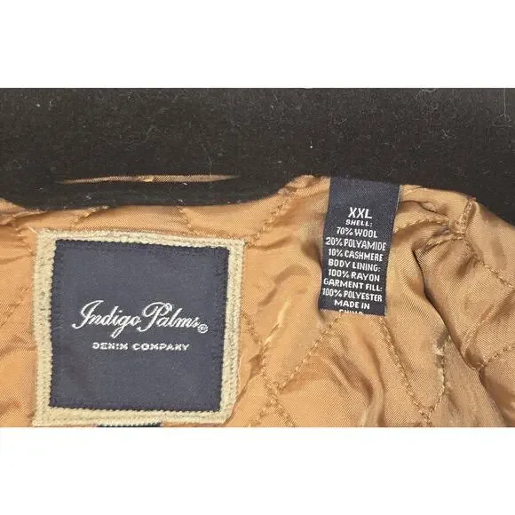 Indigo Palms Denim Co Jacket Mens XXL Wool Cashmere Blend Button Coat - Picture 4 of 4